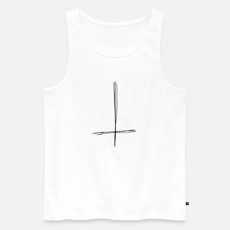 Cross - Männer Premium Bio Tank Top - Weiß