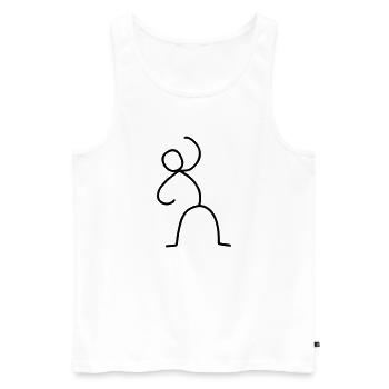 Strichmännchen in Aktion - Männer Premium Bio Tank Top - Weiß - Vorne - AI Model Male 178 light (178cm)