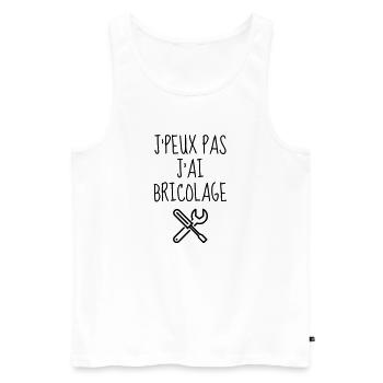 Outil / Réparer / Bricolage / Bricoleur - Débardeur bio Premium Homme - blanc - Devant - Michal (187cm)