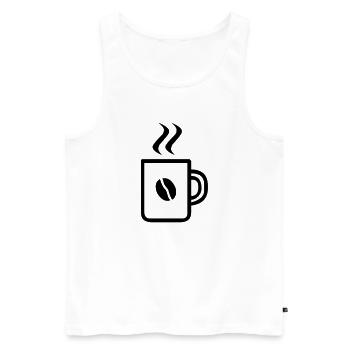 kaffee design - Männer Premium Bio Tank Top - Weiß - Vorne - AI Model Male 178 light (178cm)