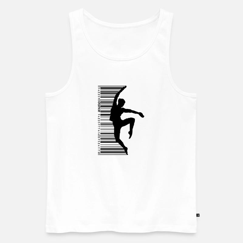 Tänzerin im QR Code Style - Männer Premium Bio Tank Top - Weiß