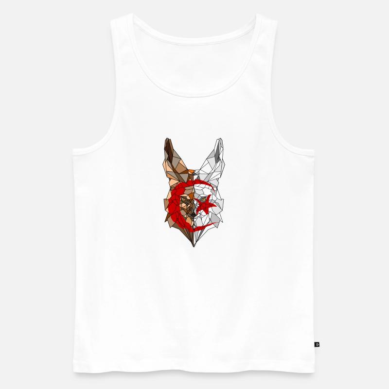 Fennec et drapeau de l'Algérie en polysphère 2 - Débardeur bio Premium Homme - blanc