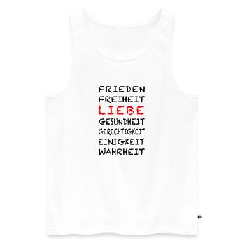 4 FREEDOM Deutsch - Männer Premium Bio Tank Top - Weiß - Vorne - Michal (187cm)