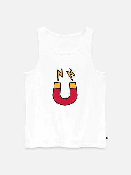 Lightning magnet logo funny - Men's Premium Organic Tank Top - white