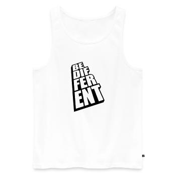 Soyez différent Logo Design - Débardeur bio Premium Homme - blanc - Devant - Michal (187cm)