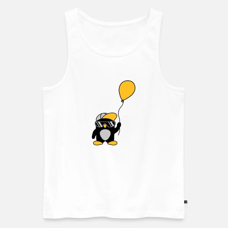 Luftballon cooler Pinguin Mütze - Männer Premium Bio Tank Top - Weiß