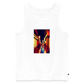 Street 1 - Men's Premium Organic Tank Top - white - Front - Michal (187cm)