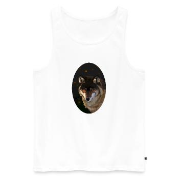 Wolf Sterne Wildnis Wildlife Jagd Wild - Männer Premium Bio Tank Top - Weiß - Vorne - AI Model Male 178 light (178cm)