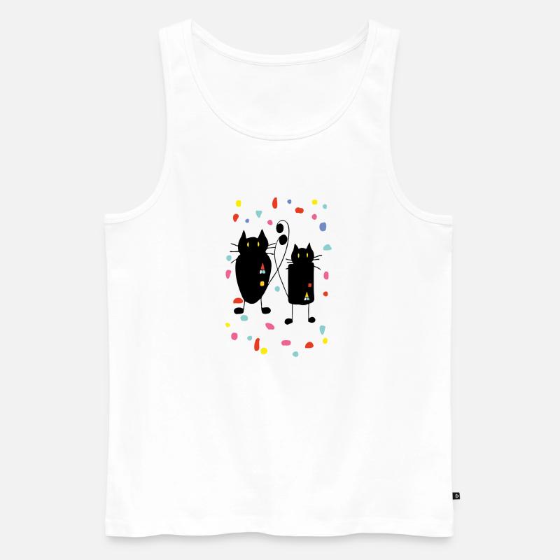 Katzen - Männer Premium Bio Tank Top - Weiß