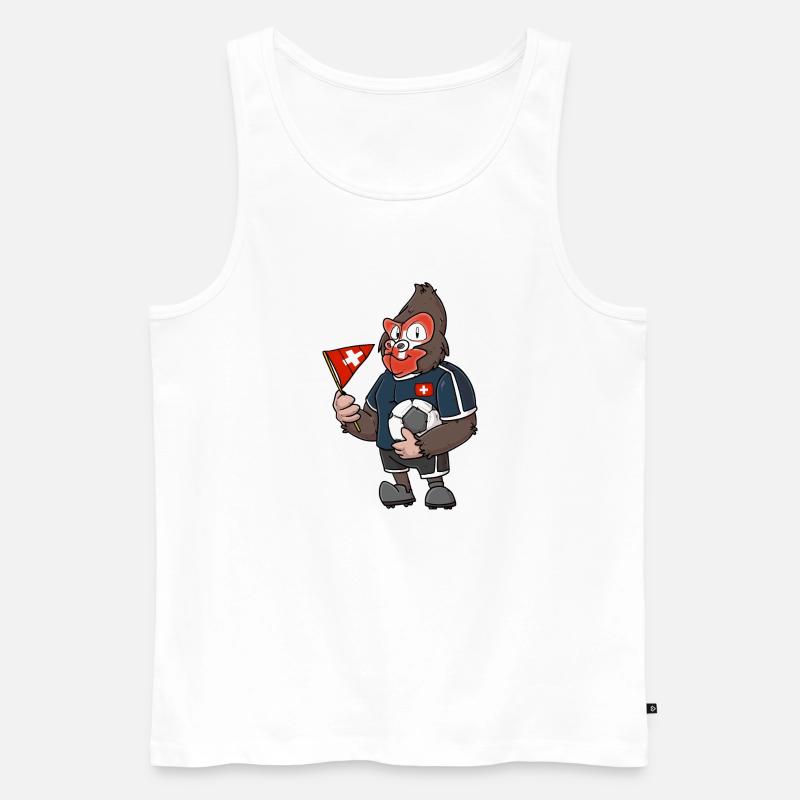 Schweizer Gorilla - Männer Premium Bio Tank Top - Weiß