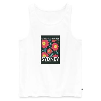 Weihnachtsmarkt Sydney Poster Australia 1960 - Männer Premium Bio Tank Top - Weiß - Vorne - AI Model Male 178 light (178cm)