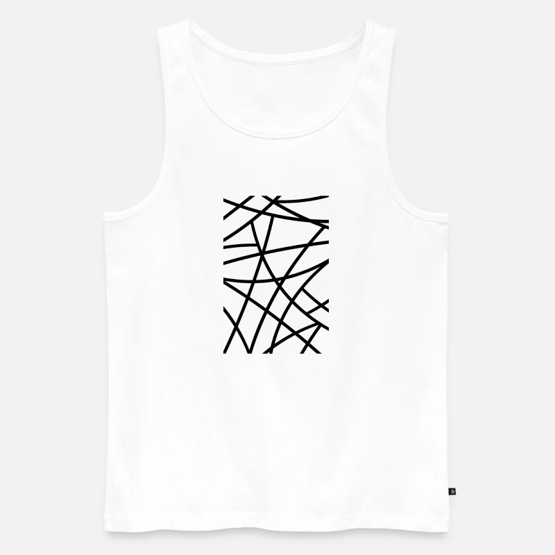 Abstract black outlined pattern - Men's Premium Organic Tank Top - white