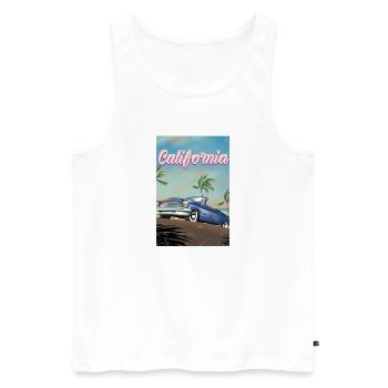 Affiche de voyage en voiture ancienne en Californie - Débardeur bio Premium Homme - blanc - Devant - Michal (187cm)