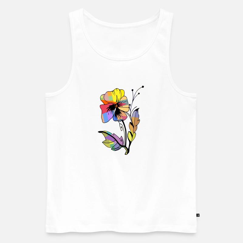 Blume - Männer Premium Bio Tank Top - Weiß