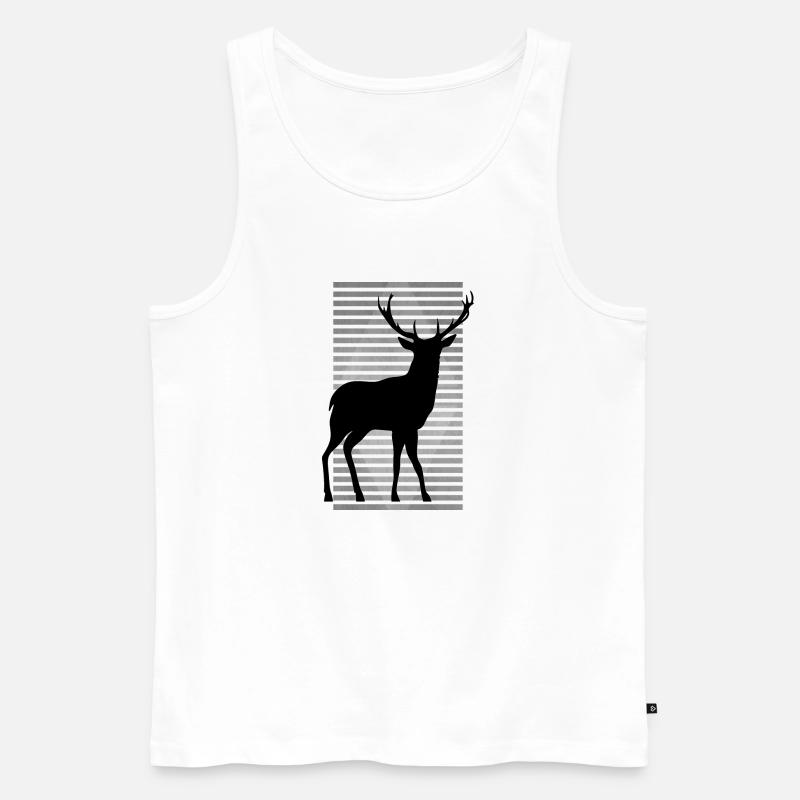 Hirsch - Männer Premium Bio Tank Top - Weiß