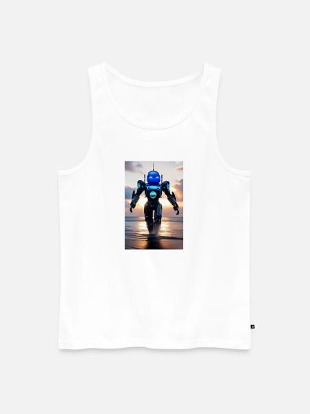 Frische Brise Sonnenuntergang Roboter - Männer Premium Bio Tank Top - Weiß