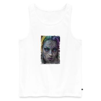 Graffiti Street Art Spray Couleurs Cool Artiste Rétro - Débardeur bio Premium Homme - blanc - Devant - Michal (187cm)