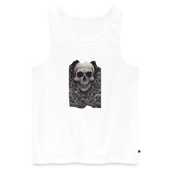 Malevolent Monarchy Evil Skull Undead Skeleton - Men's Premium Organic Tank Top - white - Front - AI Model Male 178 light (178cm)