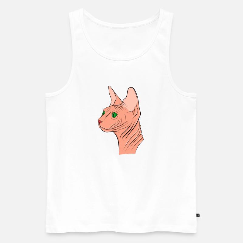 Sphynx Katze - Männer Premium Bio Tank Top - Weiß