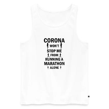 Marathon Running Jogging - Men's Premium Organic Tank Top - white - Front - Michal (187cm)