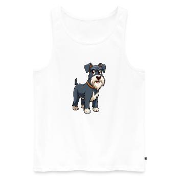 Graceful Standard Schnauzer Dog Art - Men's Premium Organic Tank Top - white - Front - AI Model Male 178 light (178cm)