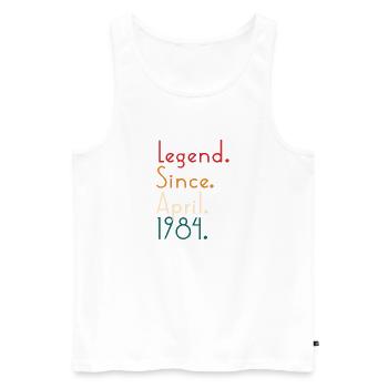 Legend Since April 1984 - Débardeur bio Premium Homme - blanc - Devant - Michal (187cm)