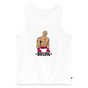 boxing boxer - Männer Premium Bio Tank Top - Weiß - Vorne - Michal (187cm)