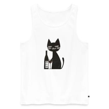 Nomu Neko - The Ultimate Wine Cat - Men's Premium Organic Tank Top - white - Front - AI Model Male 178 light (178cm)