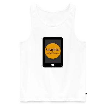 Graphic and webdesigner - Débardeur bio Premium Homme - blanc - Devant - AI Model Male 178 light (178cm)