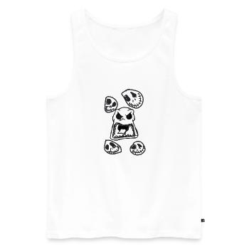 Monster, halloween, skellington,illustration - Männer Premium Bio Tank Top - Weiß - Vorne - Michal (187cm)