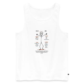 Das ist Vera Sportliche Höhenflüge - Männer Premium Bio Tank Top - Weiß - Vorne - Michal (187cm)