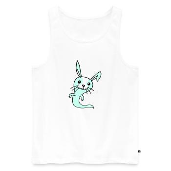 Bunny Ghost Ghost Haunting Halloween Creepy Cute - Men's Premium Organic Tank Top - white - Front - Michal (187cm)