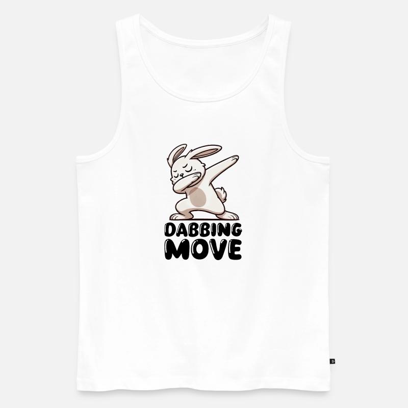 hase rabbit dabbing - Männer Premium Bio Tank Top - Weiß