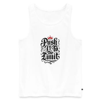 Push it to the limit Motivation Spruch - Männer Premium Bio Tank Top - Weiß - Vorne - AI Model Male 178 light (178cm)