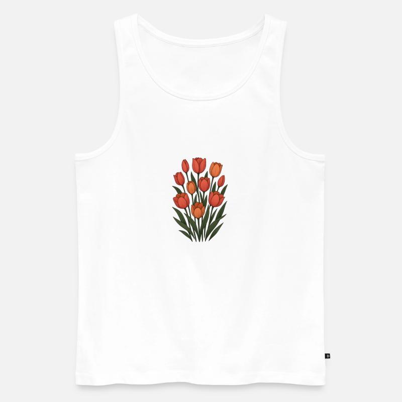 Tulips - Men's Premium Organic Tank Top - white