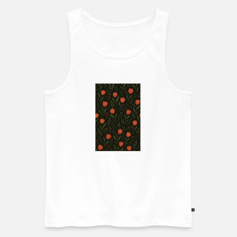 Tulip Pattern - Men's Premium Organic Tank Top - white