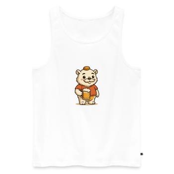 BeerMonster (en anglais) - Débardeur bio Premium Homme - blanc - Devant - AI Model Male 178 light (178cm)