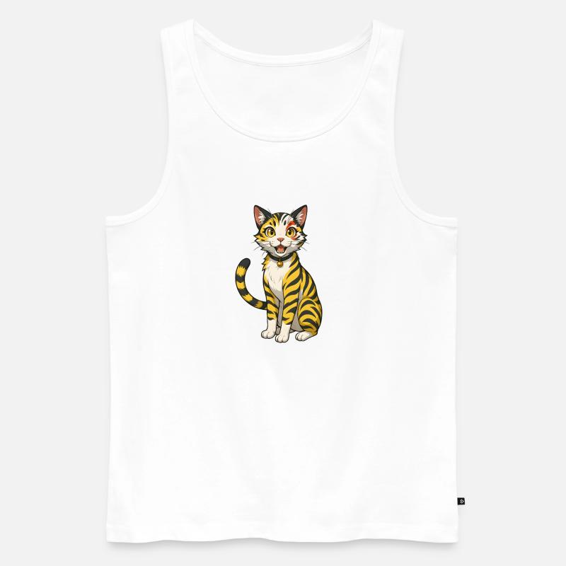 Knuffy Katze - Männer Premium Bio Tank Top - Weiß
