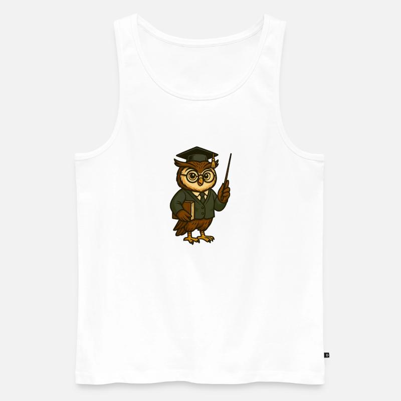 Universität Eule - Männer Premium Bio Tank Top - Weiß