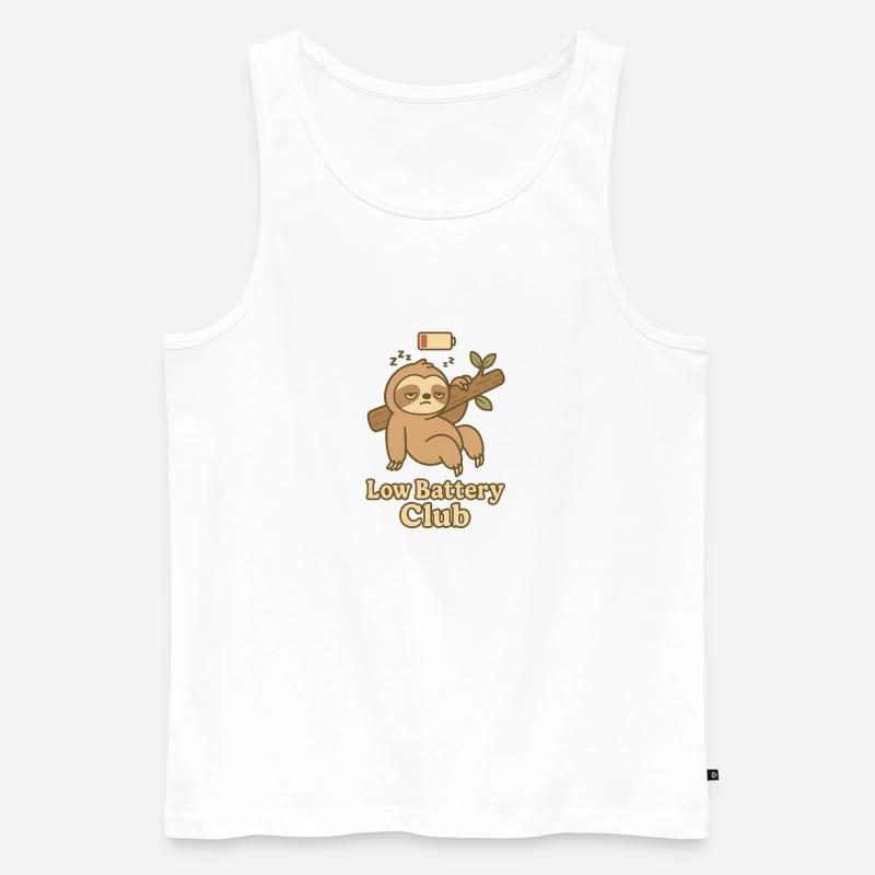 Low Battery Club – Sloth Edition - Männer Premium Bio Tank Top - Weiß