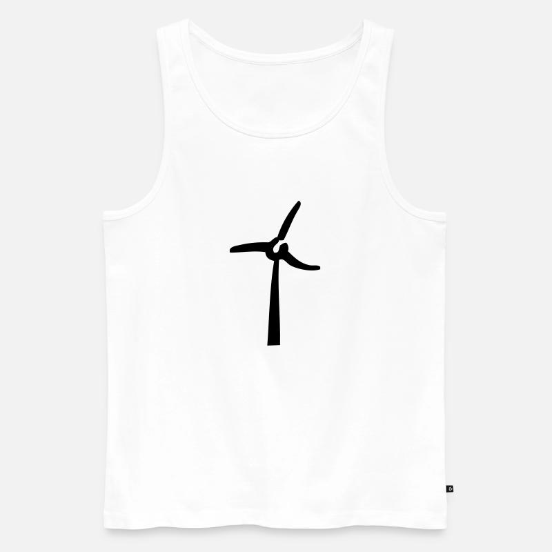 Windmill, éolienne, Windrad - Männer Premium Bio Tank Top - Weiß