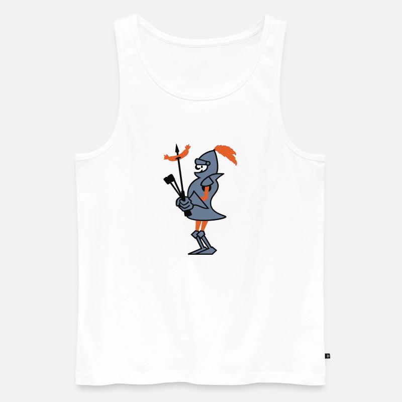 Grill Ritter / grill knight (3c) - Männer Premium Bio Tank Top - Weiß