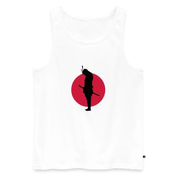 Japan Samurai Warrior (Japan flag) - Männer Premium Bio Tank Top - Weiß - Vorne - AI Model Male 178 light (178cm)