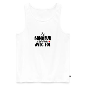 Glück ist, mit dir zusammen zu sein - Männer Premium Bio Tank Top - Weiß - Vorne - Michal (187cm)
