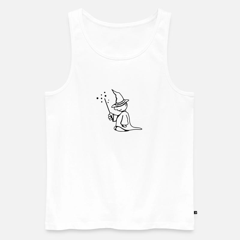Piccolo mago con Magic Hat e bacchetta magica - Canottiera ecologica premium da uomo - bianco