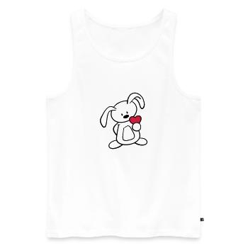 A cute Bunny gives you a heart - Men's Premium Organic Tank Top - white - Front - Michal (187cm)