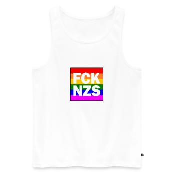 Fck nzs - Männer Premium Bio Tank Top - Weiß - Vorne - AI Model Male 178 light (178cm)