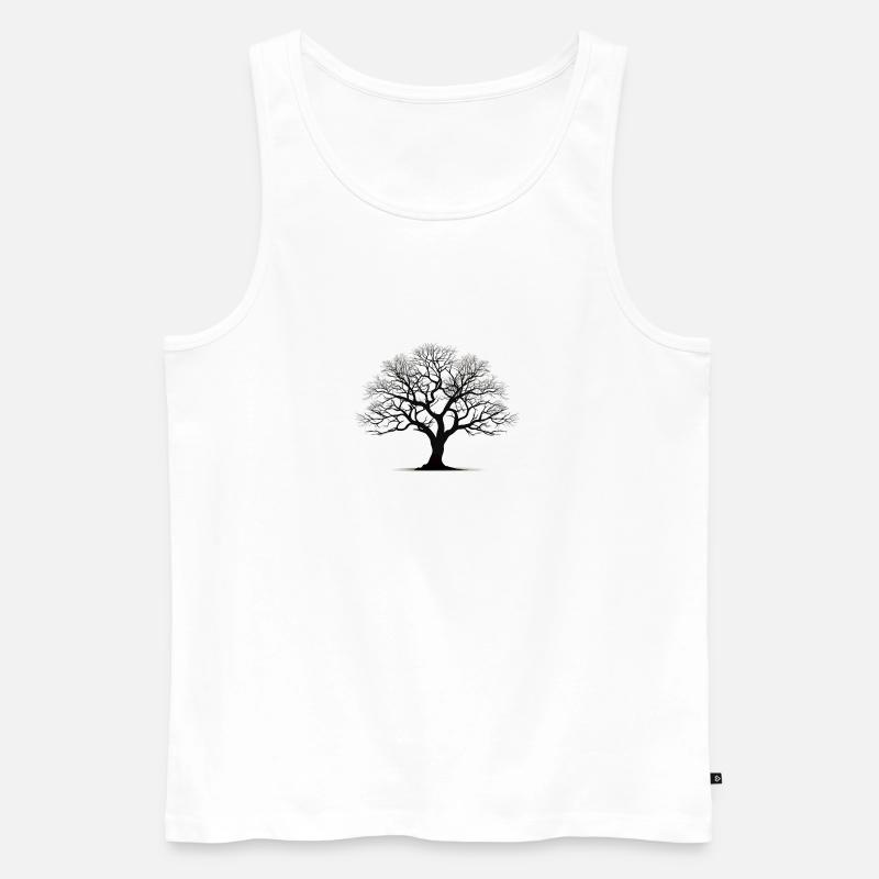 Einfache Baum Silhouette - Männer Premium Bio Tank Top - Weiß