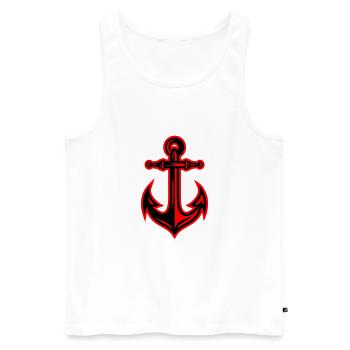 Anchor Icon - Men's Premium Organic Tank Top - white - Front - AI Model Male 178 light (178cm)