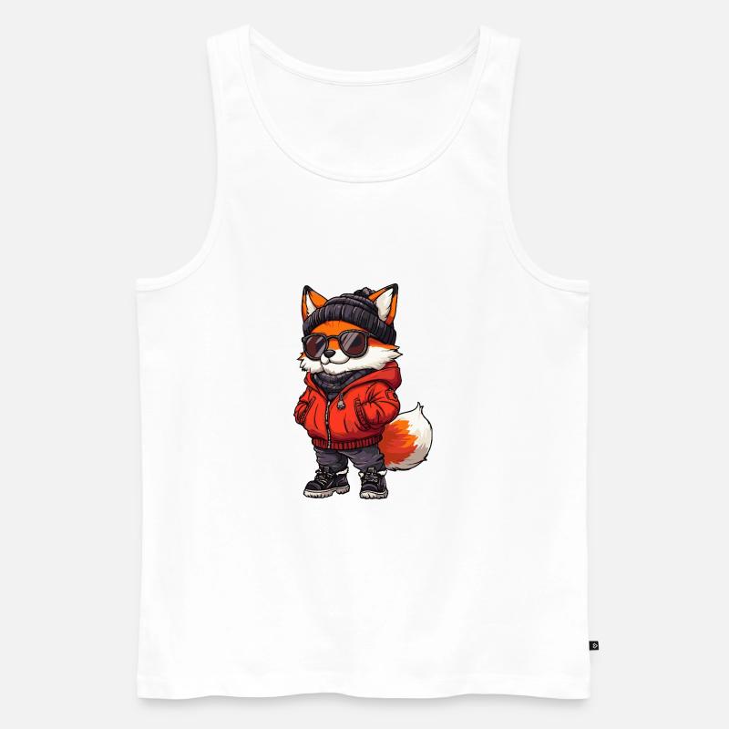 Fuchs Cool Comic - Männer Premium Bio Tank Top - Weiß
